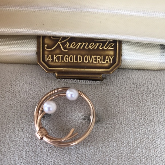 KREMENTZ 14KT.GOLD OVERLAY PIN VTG - Picture 6 of 12